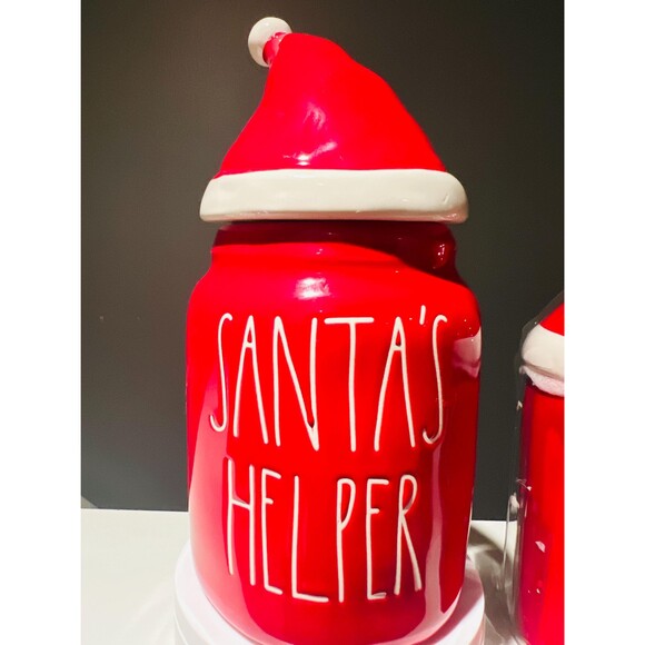 Rae Dunn Santas Helper Canister and Mug Set | Red Ceramic Holiday Decor - Picture 4 of 8